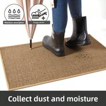 1pc Entryway Floor Mat, Woven Linen Doormat, Rubber Carpet, Anti-Slip Home Entrance Doorway Rug