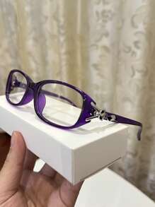 1pc Women's Casual Retro Plain Glass Eyeglasses, Suitable For Daily Wear And Street Style