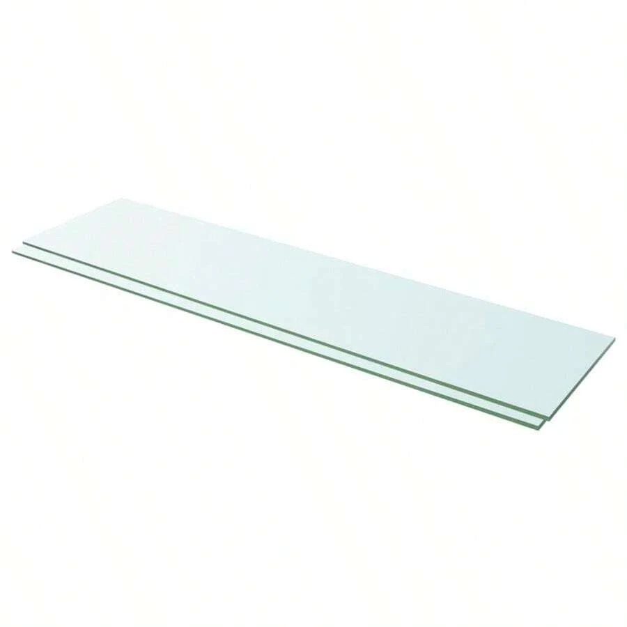 Glass Panel Set Of 2 Clear Toughened Glass 39.4 X 9.8 In-7321 - Multicolor - View 1