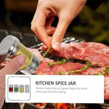 4pcs/Set Stainless Steel Spice Jars, Kitchen Seasoning Bottles, Airtight Pepper Shakers, Monosodium Glutamate & Salt Pots, Suitable For Home Barbecue Camping