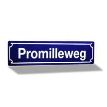 1 Stück Vintage "Promilleweg" Metallschild, 40,64 x 10,16 cm, blau mit weißer Beschriftung - wasserfeste Eisenwandkunst, einfach aufzuhängen, ideal für Zuhause, Outdoor und Feiertags-Dekoration, Metall Wandkunst Dekoration