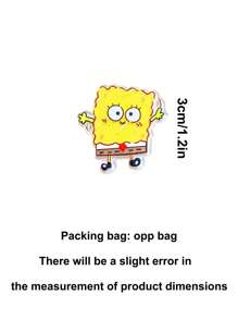 SPONGEBOB Attache-cheveux mignon en forme de cœur girlish avec Katong SquarePants, pince à cheveux en acrylique, franges, cheveux abimés, pince latérale pour enfants, accessoire pour cheveux, pinces à griffes, pinces à cheveux, barrette, pinces à cheveux