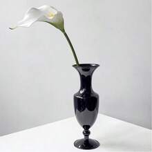 Lake Balaton 1pc Black Glass Vase, Suitable For Dried Flowers, Hydroponics, And Home Decor, Can Be Used As Tabletop Decoration,Halloween Decor, Fall Decor Room Decor Flower Vase - Black - View 8
