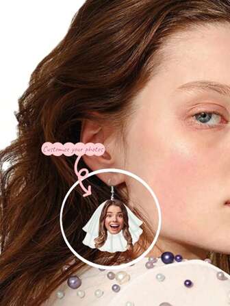 1 par anpassade fotoörhängen - Unika akrylörhängen för kvinnor - Anpassade örhängen, minnessmycken, födelsedagspresenter, årsdagsbröllop, presenter inför skolstarten, julklappar, tacksägelsepresenter, nyårspresenter, anpassade örhängen med husdjursfoto, anpassade roliga porträttfotoörhängen, roliga anpassade fotopresenter, anpassningsbara örhängen, brudtärnepresenter, perfekta presenter till familj, vänner, brudtärnor, lärare