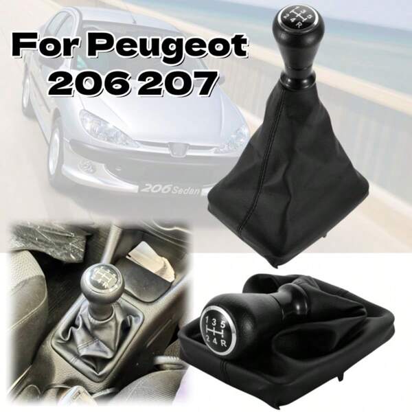 Levier de vitesse à 5 vitesses, pommeau de levier de changement de vitesse, manchon de tachette pour Peugeot 206 207, accessoires d'intérieur de voiture de haute qualité