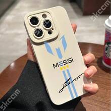 Funda para iPhone 16, 15, 14, 13, 12, 11 Pro Max, XS, X, XR, 8, 7 Plus,  Football, protección de lente a prueba de golpes, cubierta suave - Blanco - Ver 9