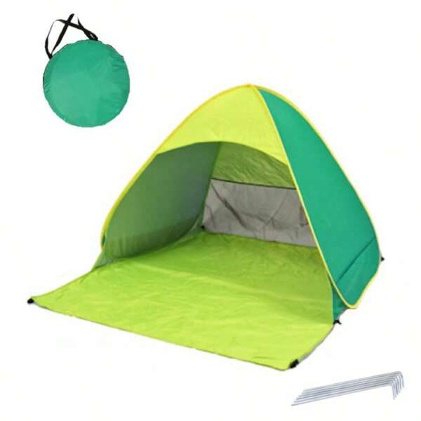 Barraca de praia dobrável, leve e durável, protege você da luz solar - Proteção UV FPS 50+! Inclui 6 estacas de chão. Presente de Natal, Halloween e Ação de Graças.