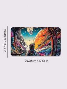 Large Rubber Space Themed Gaming Mouse Pad - Rectangular, Precision Locked Edges, Washable, Non-Slip Desk Mat, Suitable For PC Esports School Supplies,Back To School - Multicolor - View 8