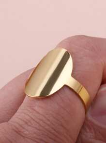 1 anel oval de aço inoxidável dourado