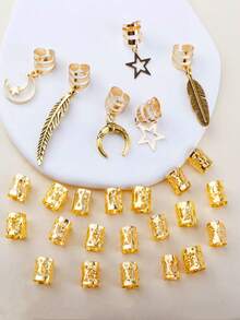 26 pezzi Assortimento di perline per dreadlock da donna con design a luna e stelle, accessori per capelli alla moda e unici, accessori per capelli eleganti estivi per vacanze, accessori per capelli da sposa, accessori per capelli da donna, accessori per feste di Leprechaun, accessori per capelli da festa di vacanza, accessori per capelli con finitura regali, viaggi, regali per donne, prodotti per capelli, riempitivi per calze, accessori