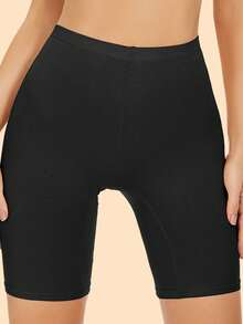 2条装女士无缝中腰休闲裤，女式平角短裤，防摩擦短裤，内衣裤，自行车短裤 - 彩色 - 查看 4