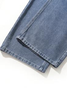 Jeans sueltos y anchos con lavado vintage de estilo retro negro para hombres, pierna recta y suelta, un regalo perfecto para el esposo o novio