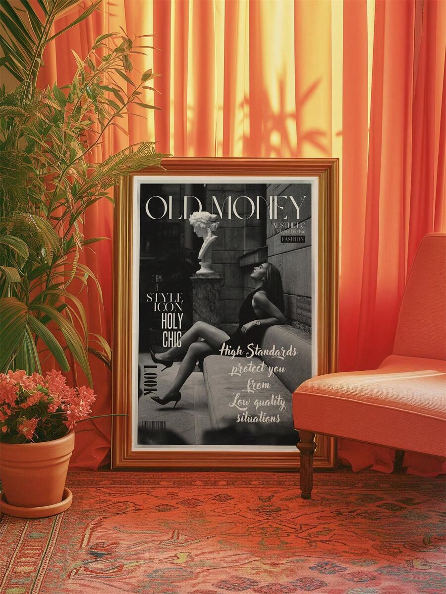 1pc Unframed, Old Money Aesthetic, Style Magazine Poster, 70s Retro Print, Holy Chic, Style Icon, Elegant Poster, Vogue Print, Stylish, Phrases