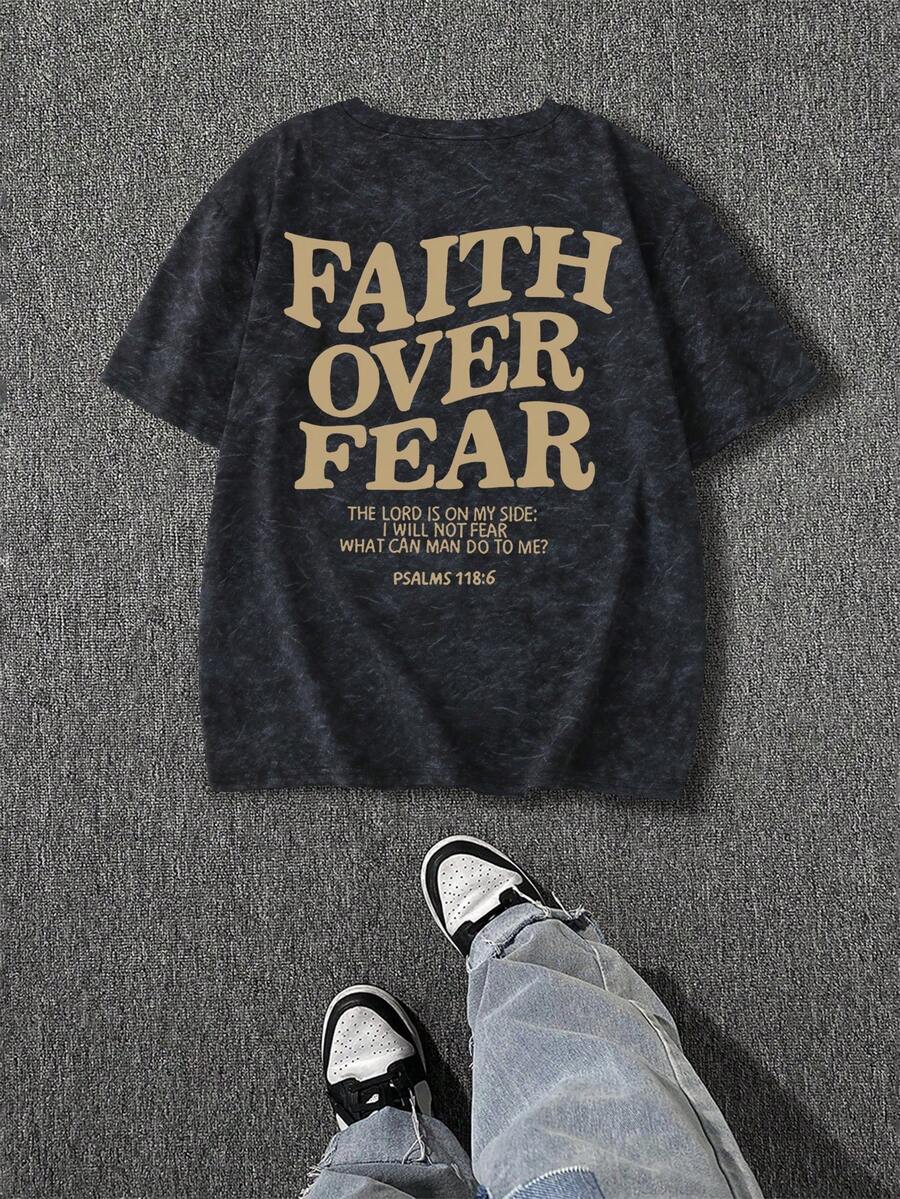 Teenage Boys' Bold Graphic T-Shirt, Inspirational Short Sleeve Print, Street Style, Retro - Black - View 1