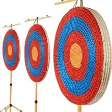 Diana de tiro con arco de paja trenzada - Equipo de práctica de tiro al aire libre, fácil de extraer y proteger las flechas, material de paja de colores mixtos, accesorio de tiro con arco, apto para tiro al aire libre en hierba, camping