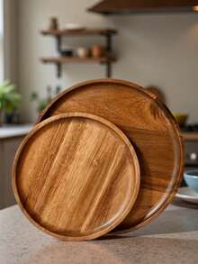 1/2 件木质托盘，适用于盛放食物、小吃、饮料、寿司、牛排、披萨、甜点、蛋糕、面包、早餐、咖啡、茶、熟食拼盘、水果拼盘，易于清洁，非常适合节日、情人节、圣诞节