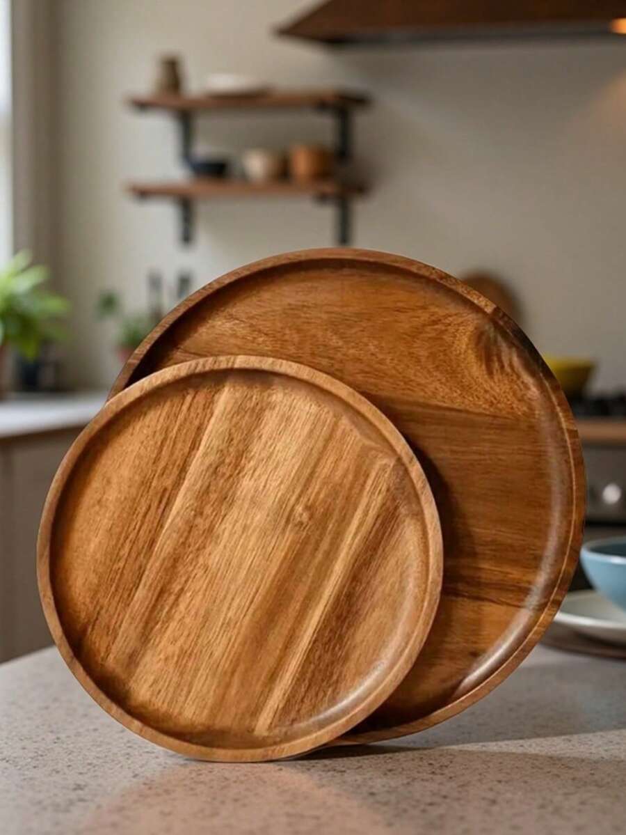 1/2 件木质托盘，适用于盛放食物、小吃、饮料、寿司、牛排、披萨、甜点、蛋糕、面包、早餐、咖啡、茶、熟食拼盘、水果拼盘，易于清洁，非常适合节日、情人节、圣诞节