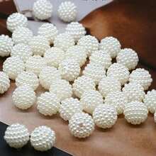 Yiwu Qiyou Accessories Co., LTD 10mm 60pcs White Bead DIY Craft Accessories For Jewelry, Necklaces, Hair Decor, And Handbags - Resin Material, Perfect For Elegant And Luxurious Designs, Craft Accessories | Elegant Beadwork | Smooth Texture - 10mm/60pcs - View 9