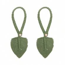 Curtain Tiebacks 2 Pcs Set Stylish Woven Hemp Rope Leaf Design Durable Curtain Hold Backs For Home - Green - View 6