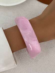 1 Stück Vintage übertriebener Mode Punk Stil acryl Harz asymmetrische Manschette Armband, minimalistischer dicker Schmuck, geeignet für den täglichen Arbeitsweg von Frauen, Treffen mit Freunden, romantischen Urlaub, Straßenfotografie, Modenschau für Frauen (das Farbmuster am Armband ist zufällig, dem tatsächlichen Artikel unterworfen)