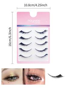 Natural Look Fake Eyelashes False Eye Lashes DailyStrip Cross Clear Band Wholesale Lashes InvisibleThin Band Cute Lash For Wedding Daily Work EyeMakeup 5 Pairs