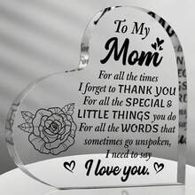 1 pieza Mom Birthday Gifts For Mom I Love You Mom Mothers Day Gifts Hug Heart Crystal Paperweight For Mom From Daughter Son For Christmas Mothers Day Birthday Thanksgiving Presents Halloween Mom Gift Heart - 1 - Ver 1