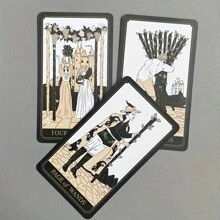 1 pièce - Cartes dorées Wyspell - Un élégant ensemble noir et or, parfait pour les débutants, idéal pour les fêtes et les rassemblements, cartes de jeu de magie en carton épais avancées, utilisées pour la prophétie et la divination