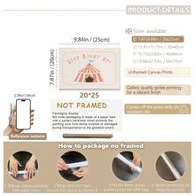 Đồ trang trí tường cho bé Magic Circus - 1 áp phích màu phấn cổ điển có vòng xoay ngựa gỗ, người tung hứng và "BƯỚC LÊN!" Đồ trang trí phòng cho bé. Đồ trang trí phòng cho bé Circus, áp phích cho bé cổ điển, đồ trang trí tường vòng xoay ngựa gỗ, tranh in người tung hứng màu phấn, biểu ngữ BƯỚC LÊN, bộ đồ trang trí rạp xiếc màu phấn, nghệ thuật phòng cho bé Carnival, áp phích phòng cho bé Big Tent, nghệ thuật chú hề đơn giản, đồ trang trí động vật bằng bóng bay, tranh in canvas đóng khung, 1 sẵn sàng để treo, mực được chứng nhận, bộ đồ trang trí tường phòng cho bé - Nhiều màu - Xem 25