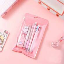 6er Schreibwaren-Set, Geburtstagsgeschenk, Kugelschreiber, Bleistift, Radiergummi, Korrekturflüssigkeit für Schule/Büro, Zeichenwerkzeug-Set, verschiedene Farben erhältlich: Pink, Blau, Lila, Grün, Schulmaterial, Rückkehr zur Schule