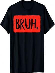 % Cotton Brothers Funny Quotes Brothers Mom Slang Boys  Teenagers Youth-Shirt - Black - View 1