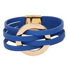 1 Pc Women Simple Leather Strap Crossed Bracelet - Fashionable Everyday Multifunctional Summer Vacation Boho Style Bracelet, Beach Holiday Travel Essential, Stackable, No Gift Box - Blue - View 20