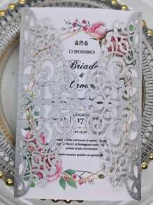 10 piezas de tarjetas de invitación con brillo dorado personalizadas para boda, cumpleaños, bautizo, quinceañera y otras fiestas (sin inserciones ni sobres) - Regalos de verano, artículos escolares, decoración de habitación