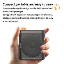 HITOZON 无线扩音器，带两个磁性麦克风，磁性隐藏充电，音质好，电池寿命长，体积小，音量大，室内外无压力，适用于各种场景和职业