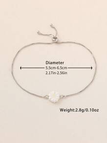1pc Fashionable Adjustable Copper Daisy Bracelet, Versatile Accessory For Ladies, Suitable For Gift, Commute, Casual, Travel, Party, Daily Wear, Spring/Summer