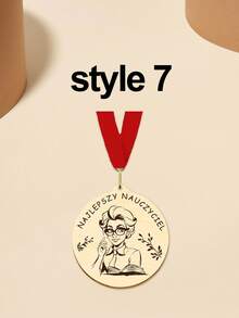 1pc Wooden Personalised Graduation Medals, Handmade Nursery And School Leavers Gifts, Personalised Nursery School Graduation Medals,Personalised Teacher Medal Gift Thank You Award School Hero Congratulations Best Teacher In The World - Red and Blue - View 12