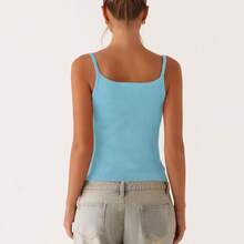 Women Y2k Starfish Cami Top Rhinestone Printed Crop Tank Tops Slim Fitted Knit Going Out Summer Beach Sleeveless Shirts Vest - Màu xanh nhạt - Xem 2