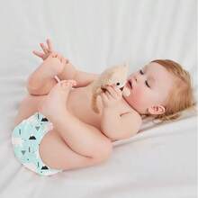 1pc Printed Polar Bear Pattern Reusable Cloth Diaper, Soft Thermal Lined, Breathable Baby Training Pants