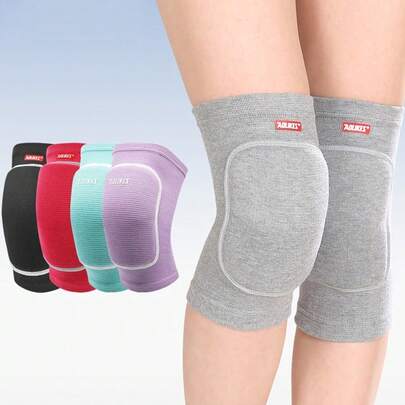 AOLIKES 1 对排球护膝，适用于舞者，柔软透气护膝，适用于男女膝盖保护，护膝适用于排球足球舞蹈瑜伽网球跑步骑行锻炼攀岩健身房配件膝盖支撑