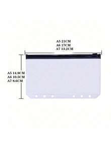 12pcs Assorted Color Zipper Pouch Pocket, Fit For A5/A6/A7 3-Ring/6-Ring Binder Notebook, Waterproof PVC Document Folders, School Supplies,Back To School - Multicolor - View 3