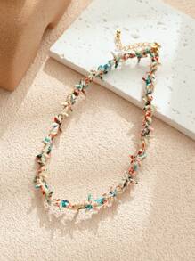 1/2/3/6/9pcs Multi-Color Natural Shell Asymmetrical Stone Sea Star Necklace Bracelet Set, Suitable For Women Spring/Summer Daily, Beach, Holiday & Casual Wear