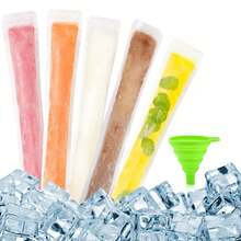 50/100pcs Disposable Transparent Ice Popsicle Bags DIY Ice Cream Pops Fruit Juice Smoothies Yogurt Mold Bag With Zipper Kids Ice Lolly Bag - Multicolor - View 7