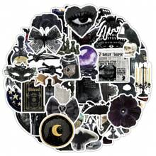 50pcs Dark Retro Medieval Gothic Witch Aesthetic Decorative Stickers For Storage Boxes, Mirror, Fridge Wall Decor Wall Sticker Room Decor Wall Stickers Halloween Halloween Decor Home Decor Fall Decor