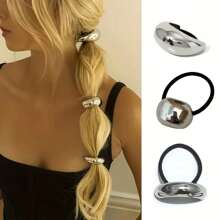 3 Stück/Set elegante weiße Metallkopfbänder mit Gummiband, einfarbige, schicke Legierungshaarbänder mit glänzendem Paillettenschmuck - modische Haraccessoires für Frauen und Mädchen, ideales Valentinstaggeschenk, Haargummis, Haraccessoires, Haarbänder, Haargummiringe