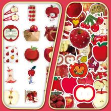 50pcs Red Apple-Style Fresh & Simple Creative Decorative Stickers For Audio Speakers, Desks And Stationery, In Korean Style, School Supplies,Back To School