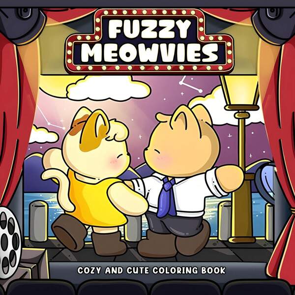 FUZZY MOVIES Bold-Easy Patterns Coloring Book For Adults Cute Drawing Book Perfect Gift For Party And Birthday,Back To School,School Supplies