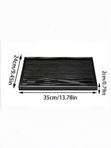 1PC 黑色木质托盘适用于咖啡馆、家庭、甜点、茶、面包、小吃和杯子。也适用于食物、蛋糕、沙拉、水果、寿司、饮料、牛排、披萨和带有纹理的哑光饰面服务盘。 - 黑色 - 查看 14