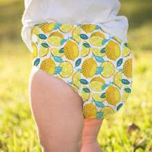 1pc Lemon Print Reusable Cloth Diaper, Baby Training Pants, Soft Thermal Lined, Breathable, Skin-Friendly - Multicolor - View 5
