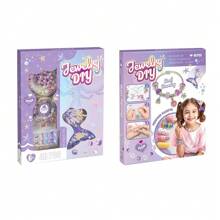 48 pièces Kit de fabrication de bijoux perles DIY pour enfants, Bracelet créatif et pinces à cheveux, Kit d'art d'ongles, Jouet éducatif STEM Artisanat Ensemble de bijoux pour filles de 4 à 12 ans, Cadeau de fête idéal