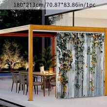 2 件户外窗帘白色木条遮阳窗帘适用于庭院、花园、户外走廊、露台、门廊、车库门装饰 - 彩色 - 查看 6