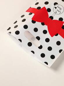 10/25/50 piezas Bolsas de regalo con lazo a lunares blanco y negro, diseño de historia de amor, bolsas de fiesta de cumpleaños, bolsas de favor de boda, bolsas de embalaje de dulces de regalo de cumpleaños, decoración de baby shower, decoración de cumpleaños, recuerdos de fiesta - corbata de moño - Ver 11
